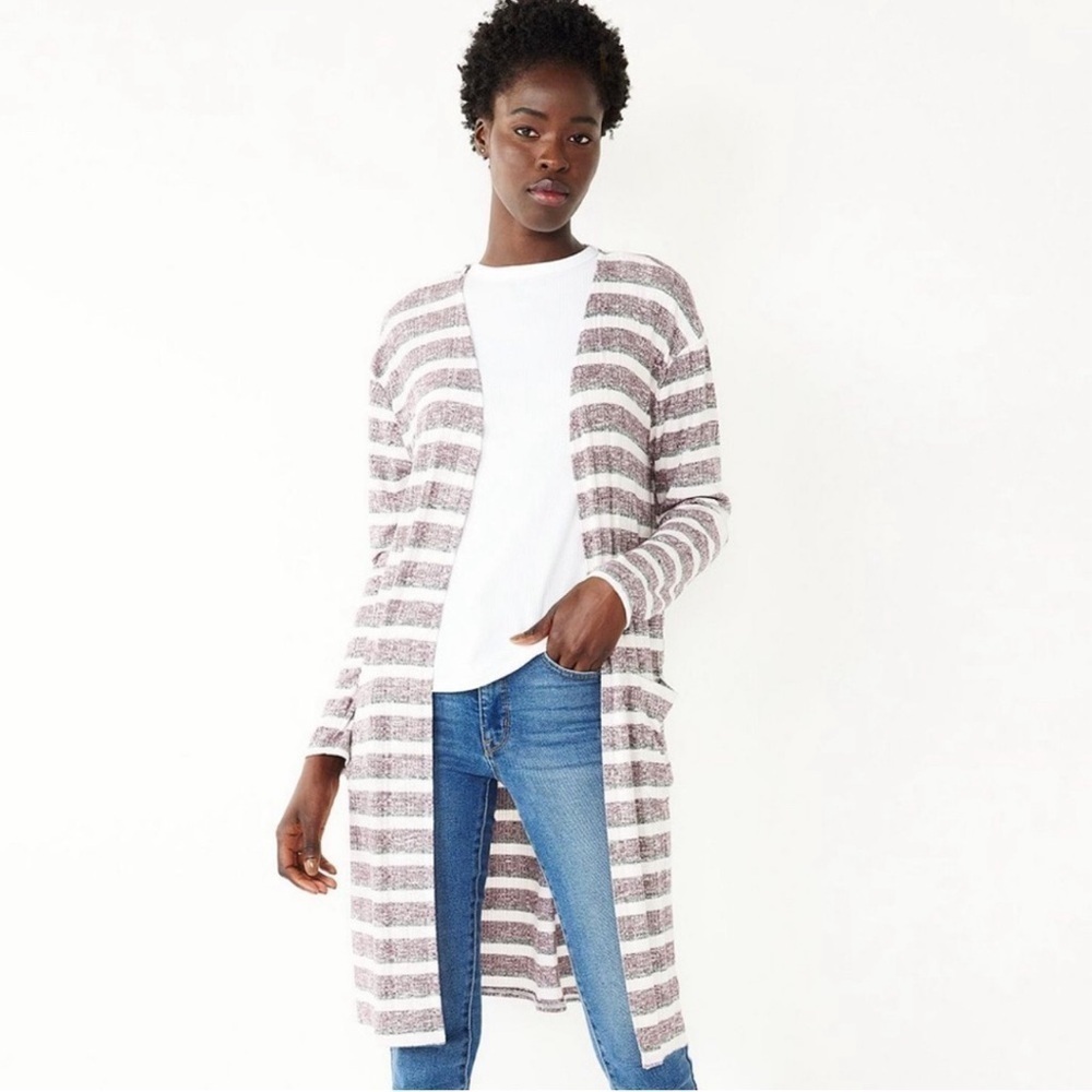 Women's Nine West Marled Rib Knit Duster Cardigan Nine West Sweaters Size L